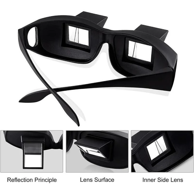 Comfort Lazy Reader Glasses for Reading & Watching Tv in Bed , Prism Glasses 4